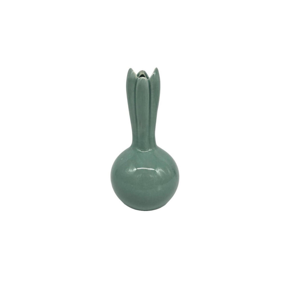 Vintage Sage Green Studio Pottery Vase Mid-Century Modern 6.75"